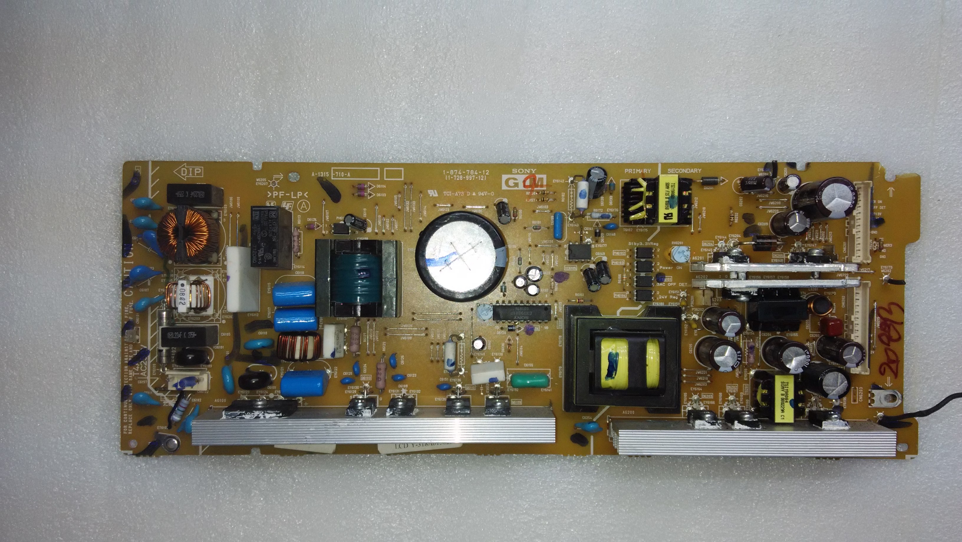 Sony KDL-32ML130 Power Supply Board 1-874-784-12 A-1315-710-A (1